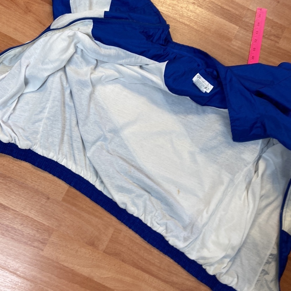 Vintage Tonix Full Zip Windbreaker Large 80’s Blue and white Color Block - Picture 9 of 10